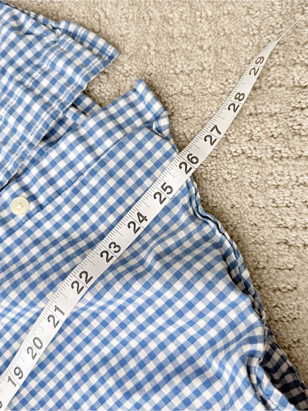 Hollister Men's Blue and White Gingham Button-Down Shirt - Picture 4 of 5